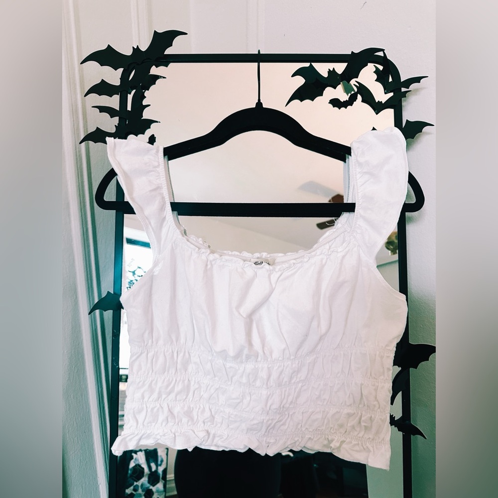 Miss Selfridge White Ruffle Crop Top – Size US 8 / UK 12